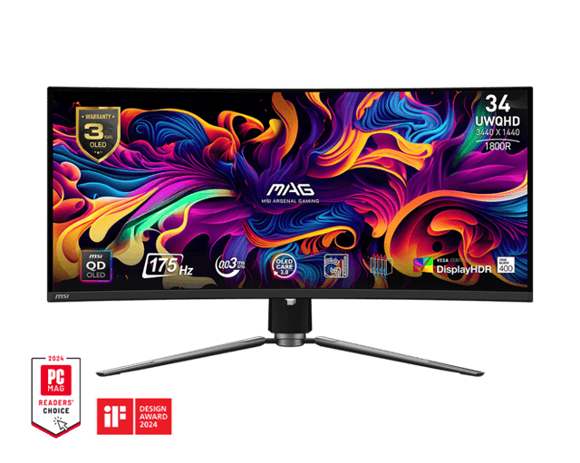 MSI MAG 341CQP QD-OLED - 34" UWQHD QD-OLED Monitor