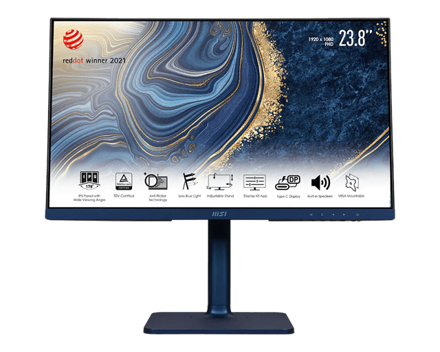 MSI Modern MD241P Ultramarine - 23.8" FHD (1920 × 1080) IPS Monitor