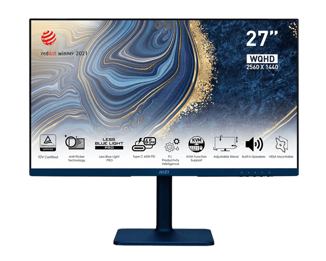 MSI Modern MD272QP Ultramarine - 27" QHD (2560 × 1440) IPS Monitor